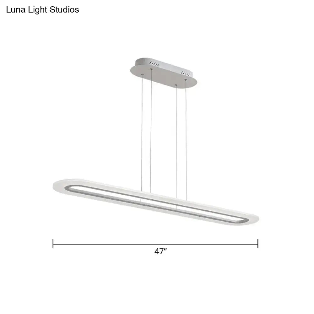 White Oblong Pendant Light
