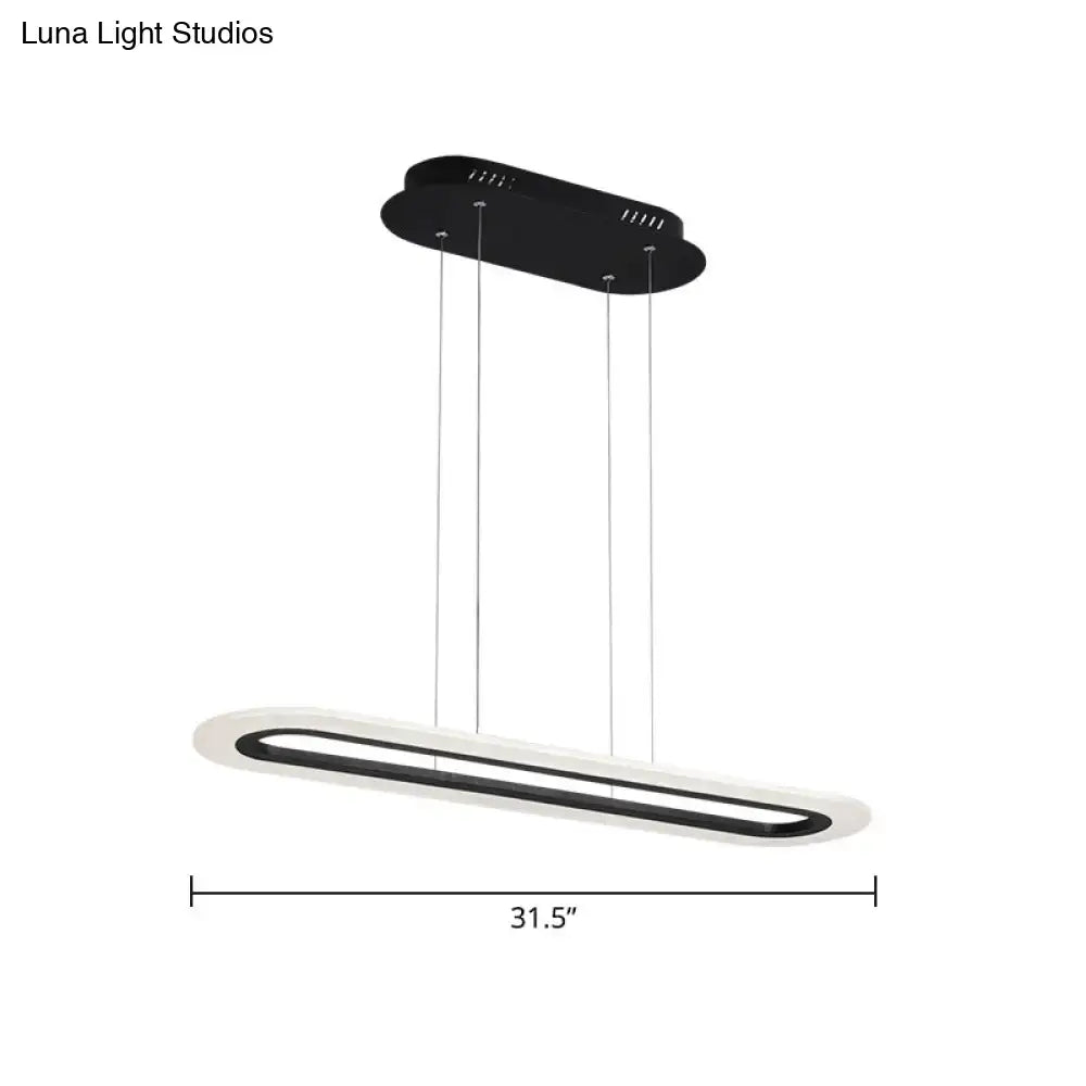 White Oblong Pendant Light