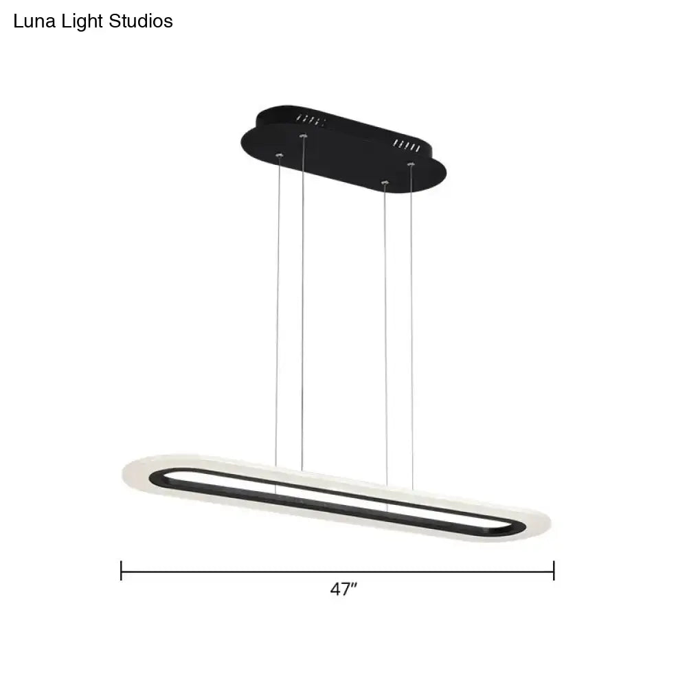 White Oblong Pendant Light