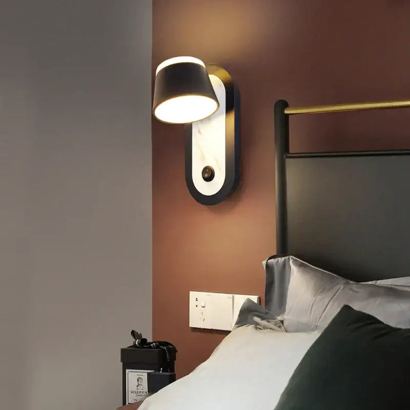 Black Adjustable Dual-LED Wall Lamp
