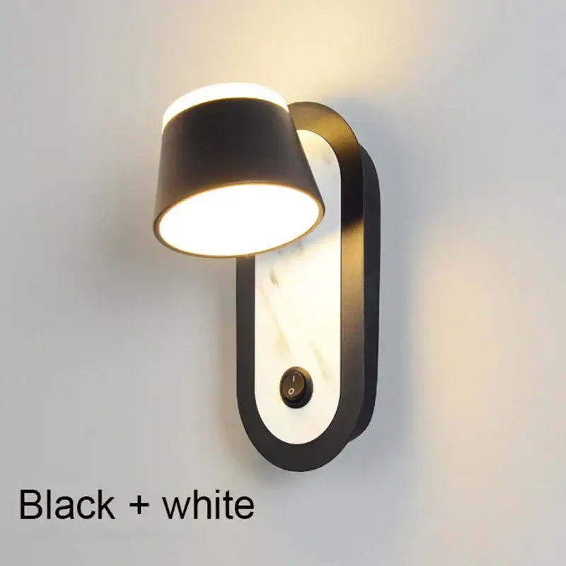 Black Adjustable Dual-LED Wall Lamp