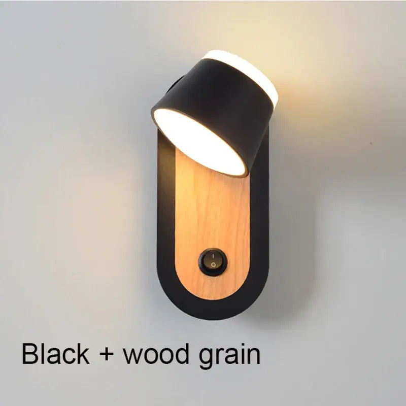 Black Adjustable Dual-LED Wall Lamp