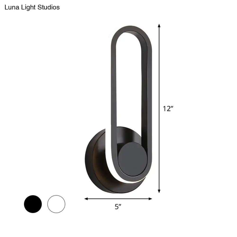 Black Aluminum Oval Frame Wall Sconce