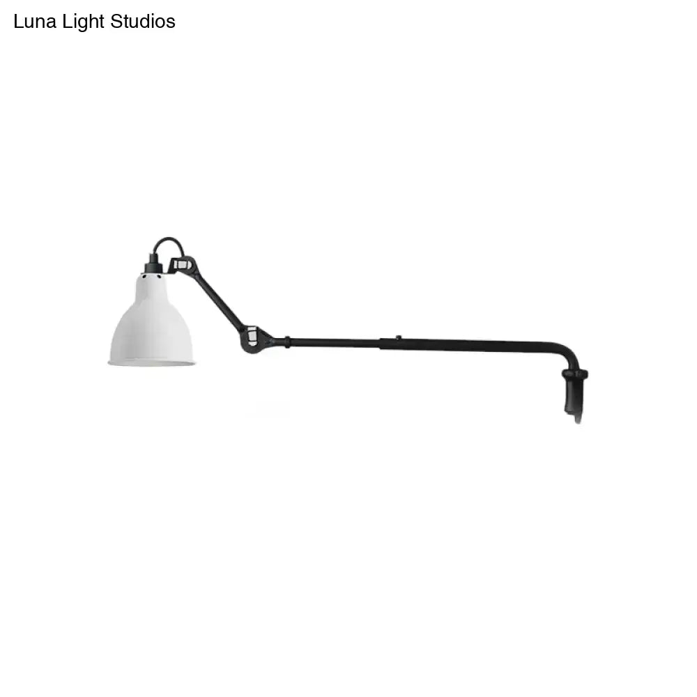 Black Articulated Adjustable-Arm Wall Lamp