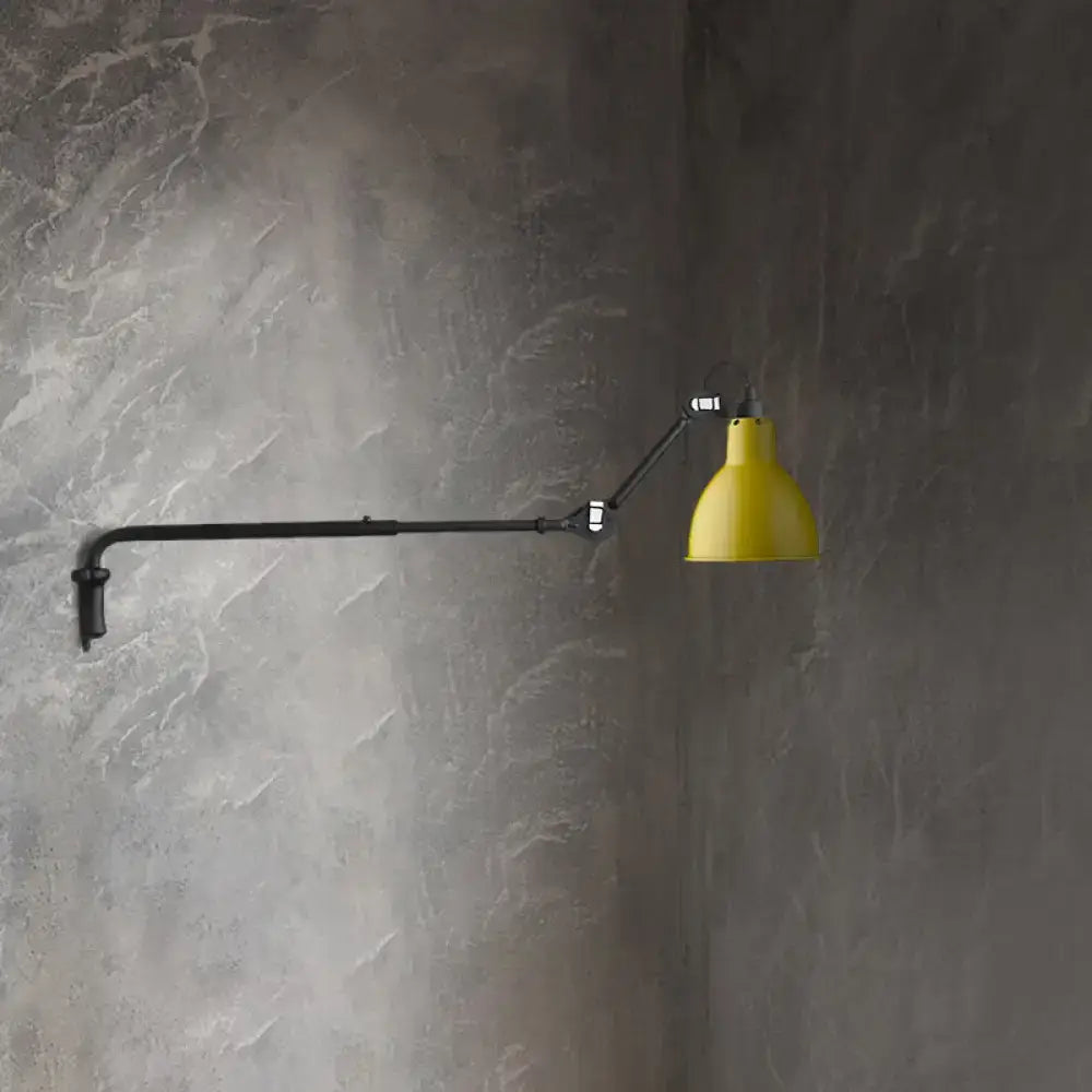 Black Articulated Adjustable-Arm Wall Lamp