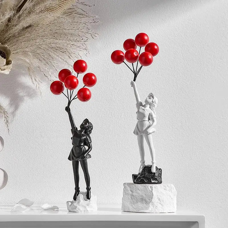 Black Balloon Girl Statue