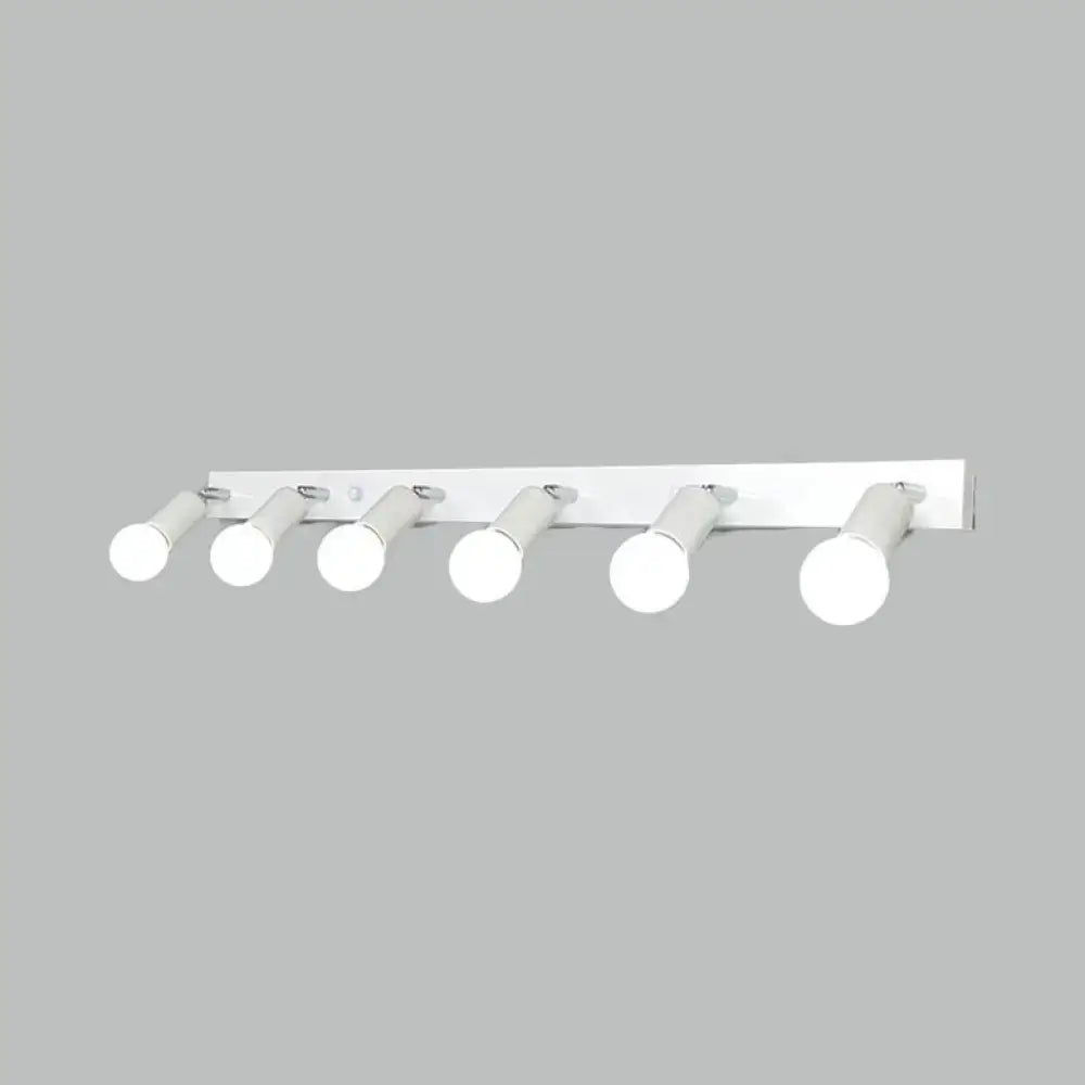 Black Iron Vanity Light Exposed Bulbs 3-6 Light