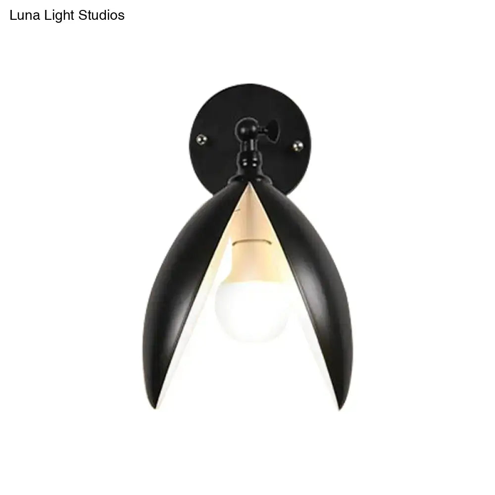 Black Bud Wall Sconce Cast Iron Design