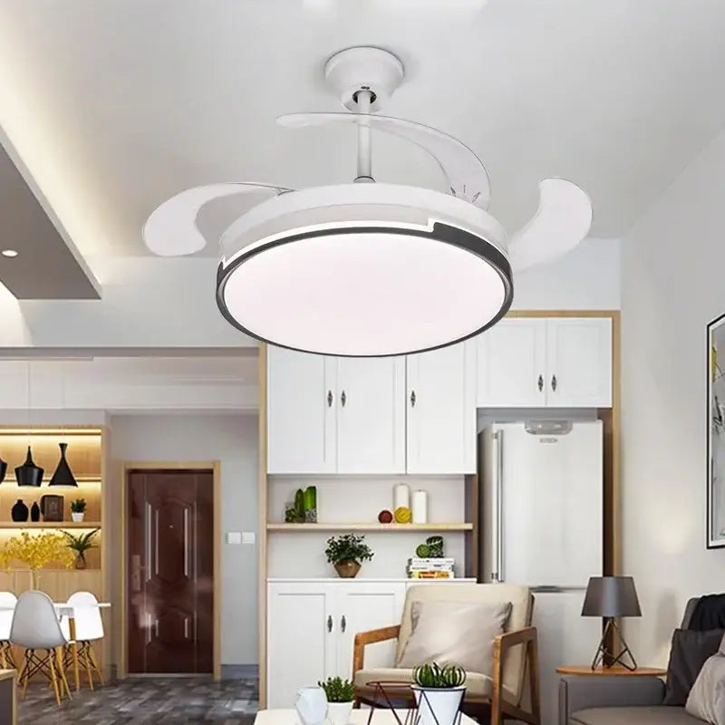 Black Retractable Ceiling Fan