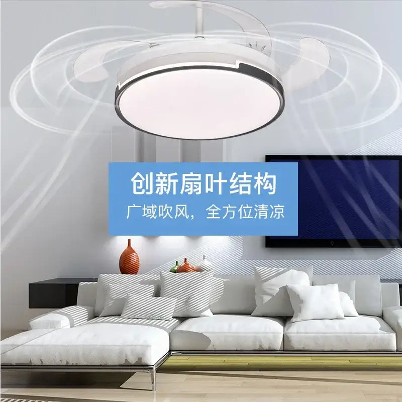 Black Retractable Ceiling Fan