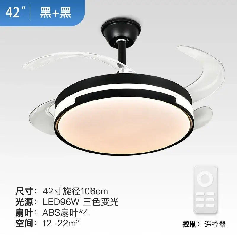 Black Retractable Ceiling Fan