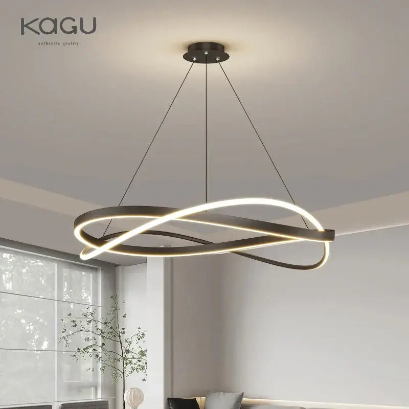 Black Circular LED Pendant with Dimmable Light