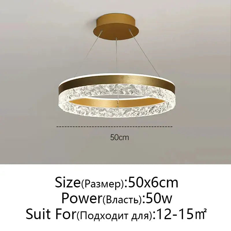 Crystal Rings LED Chandelier