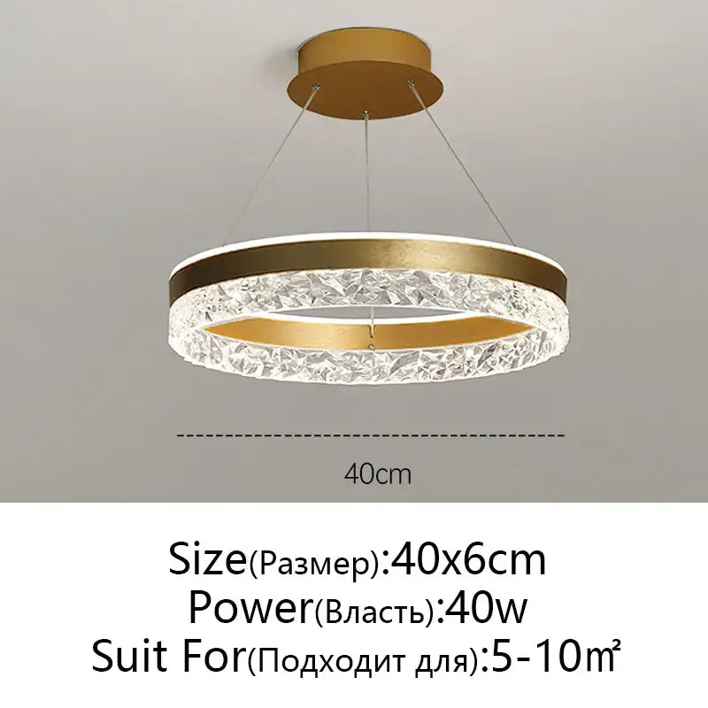 Crystal Rings LED Chandelier