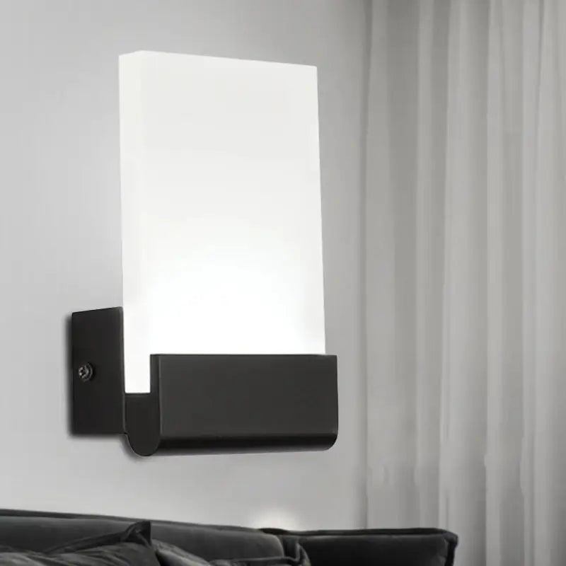Cuboid LED Wall Sconce Cast Iron Frame