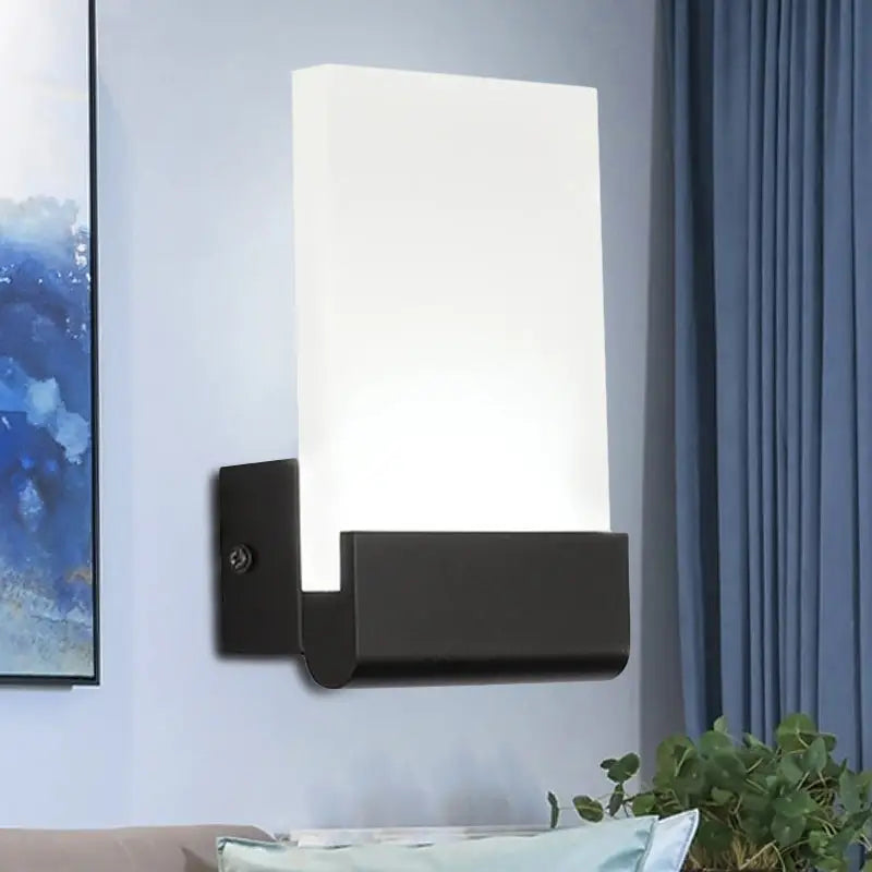 Cuboid LED Wall Sconce Cast Iron Frame