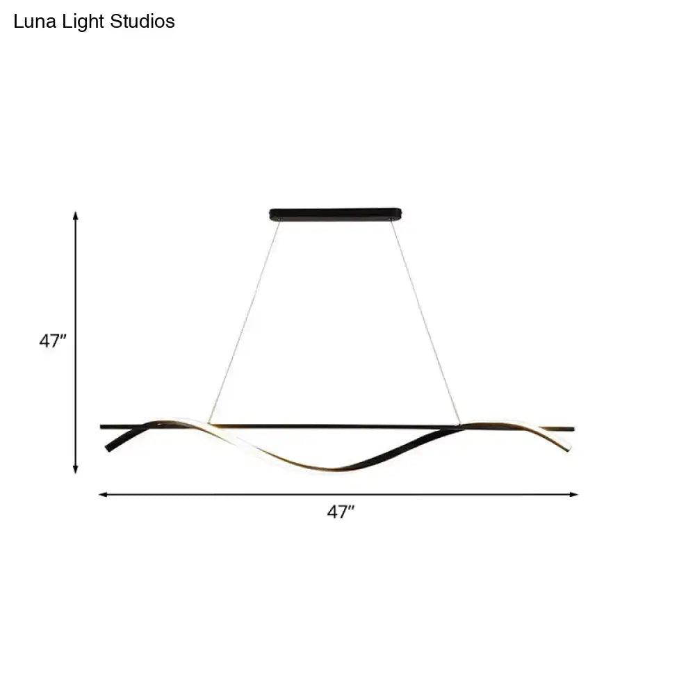 Curved LED Island Pendant