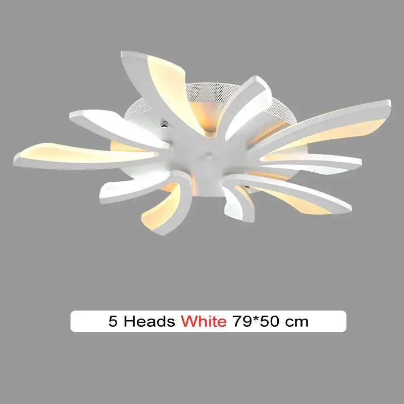Black Floral 18-Petal LED Chandelier