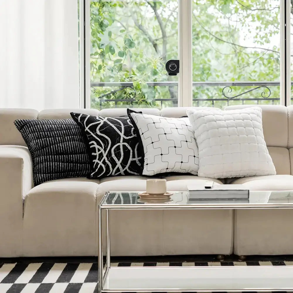 Black White Jacquard Cushion