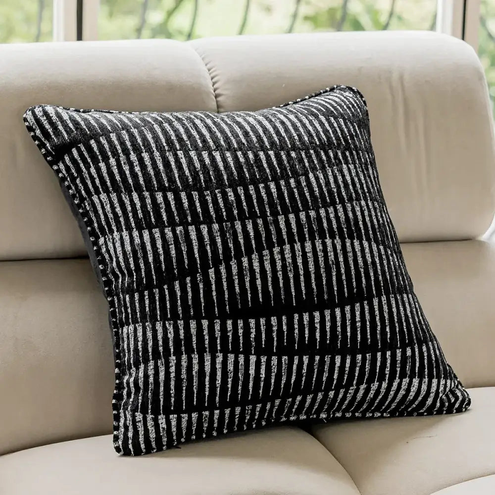 Black White Jacquard Cushion
