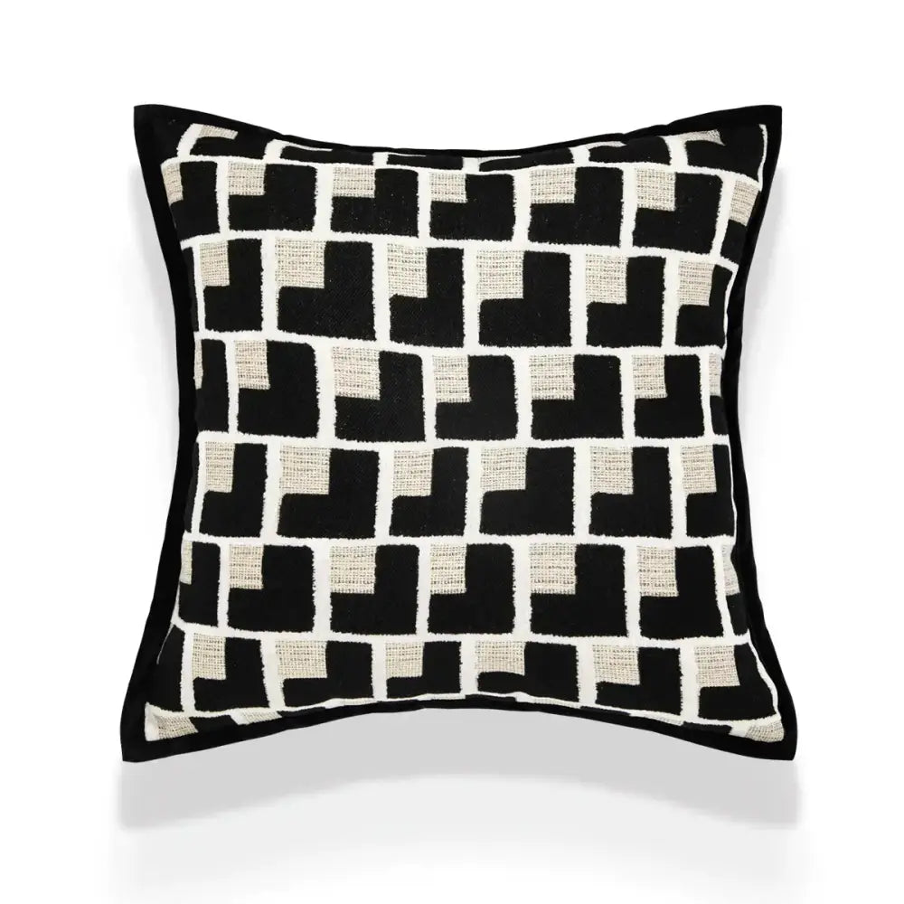 Black White Jacquard Cushion