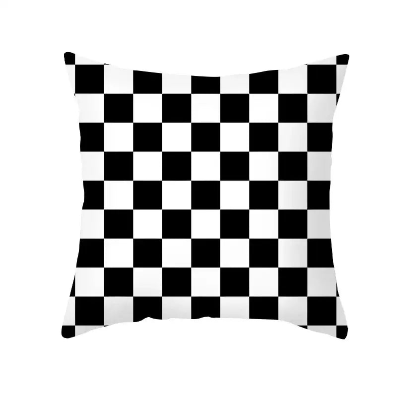 Black Geometry Cushion Cover
