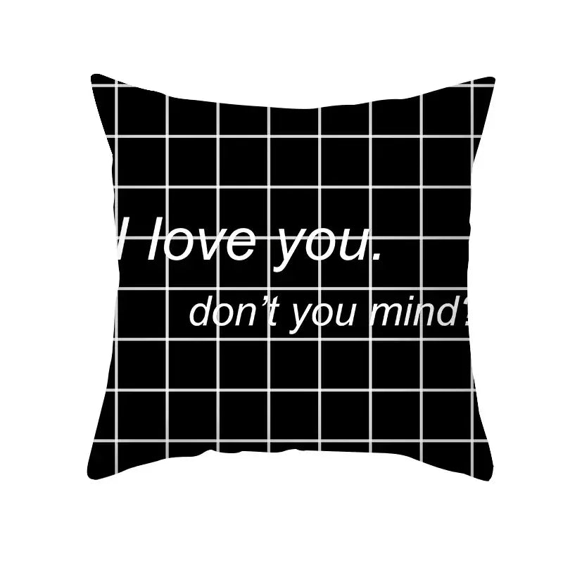 Black Geometry Cushion Cover