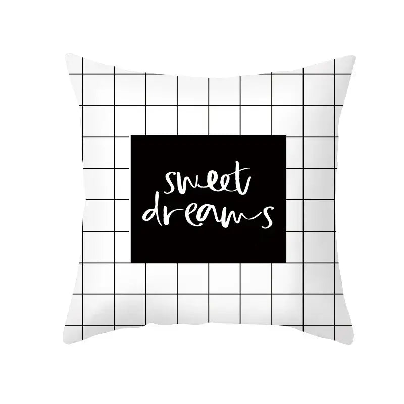 Black Geometry Cushion Cover