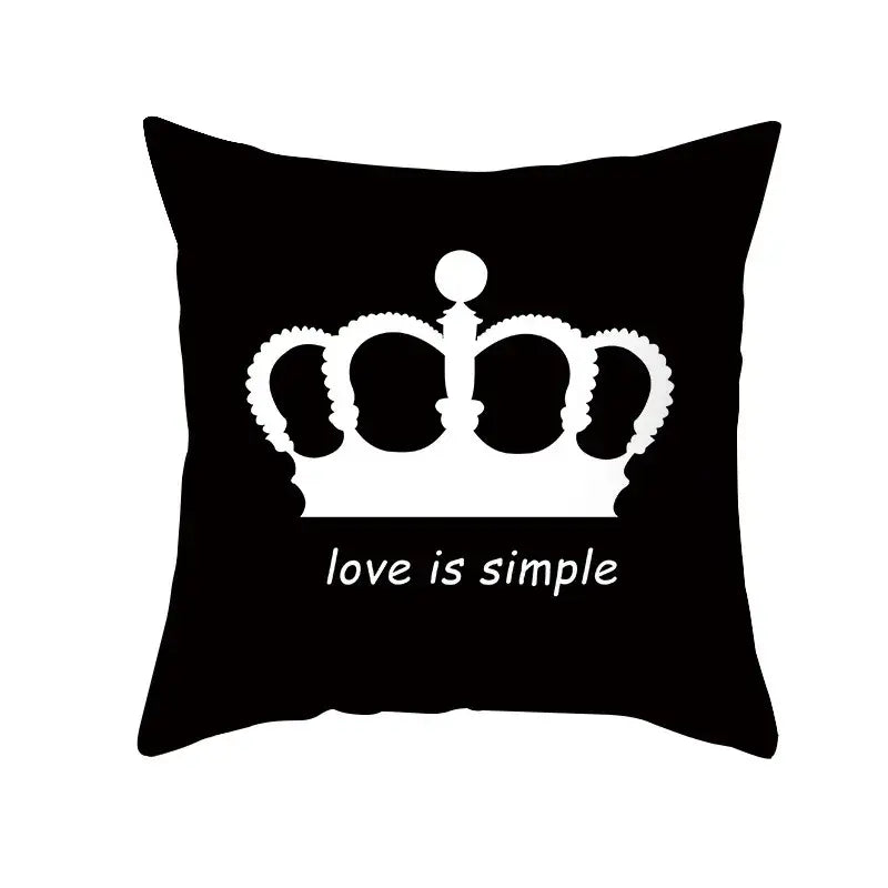 Black Geometry Cushion Cover