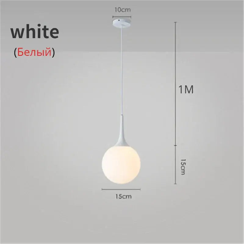 Black White Glass 40cm Pendant