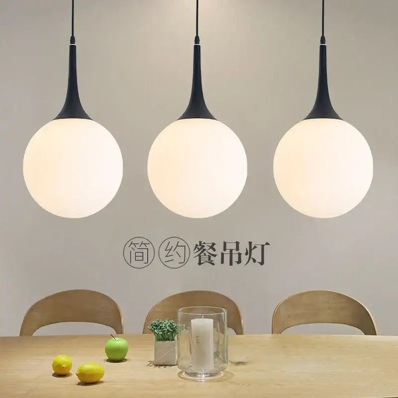Black White Glass 40cm Pendant