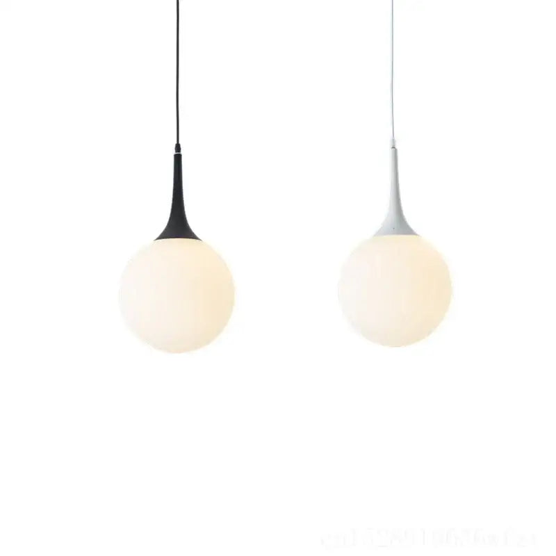 Black White Glass 40cm Pendant