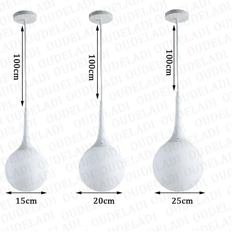 White Glass 30cm Pendant Lamp