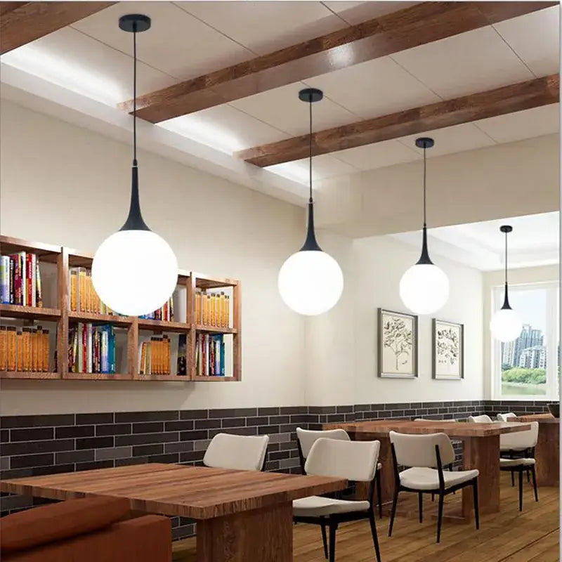 White Glass 30cm Pendant Lamp