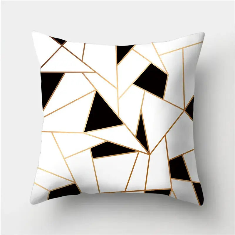 Black Gold Geometric Pillowcase