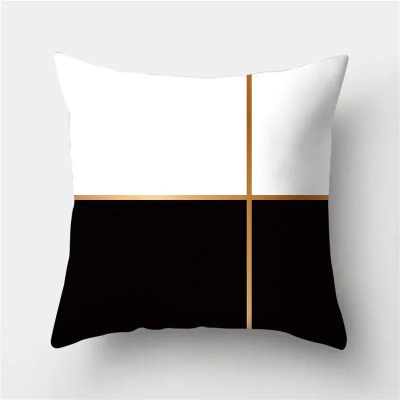 Black Gold Geometric Pillowcase