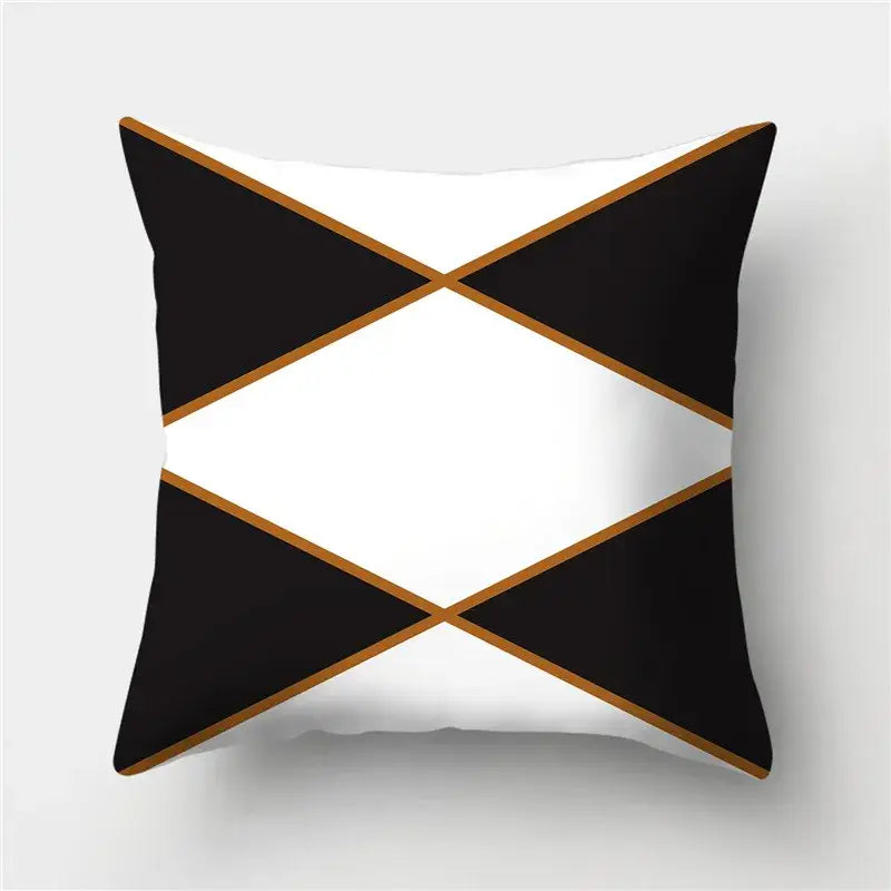 Black Gold Geometric Pillowcase