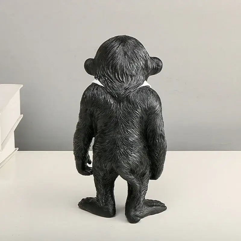 Black Resin Gorilla Sculpture