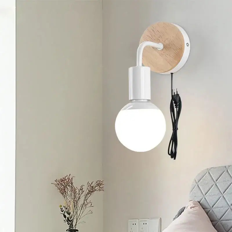 Black Iron Wall Sconce Alloy Construction for Bedrooms