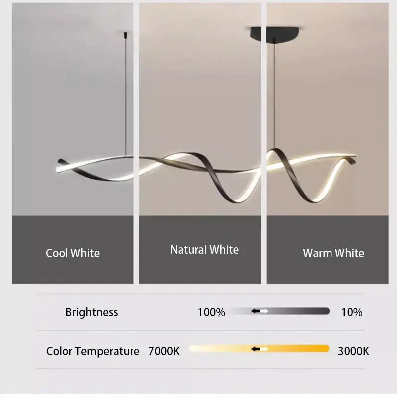 Black LED Pendant Chandelier Alexa 1160mm