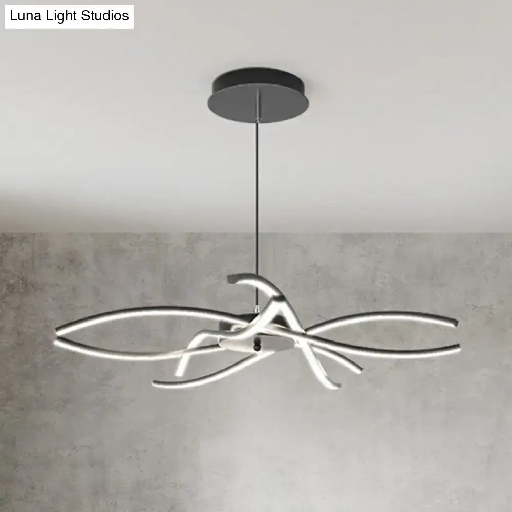 Black Floral LED Chandelier