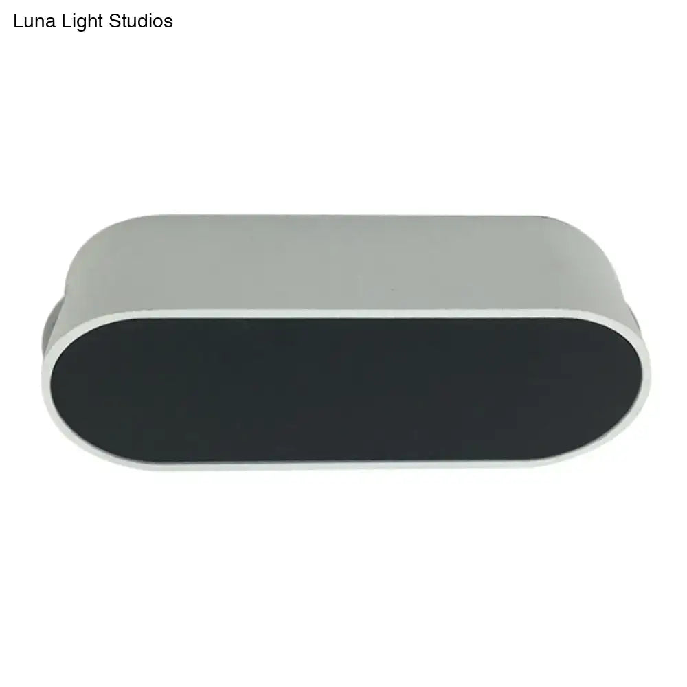 Black White Metal Oblong Wall Sconce