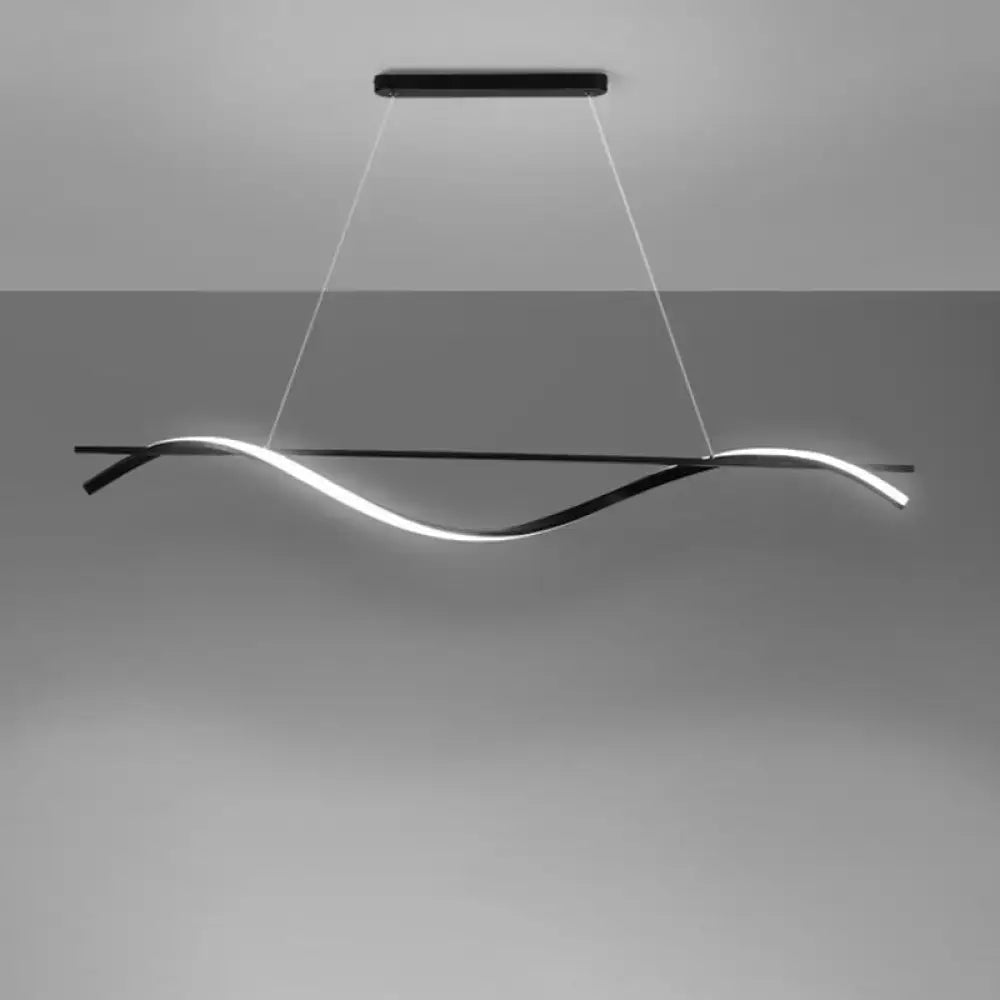 Black Curved LED Pendant