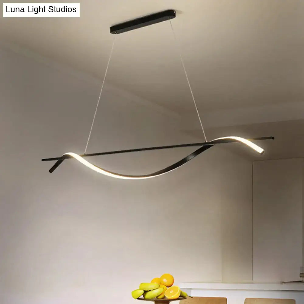 Black Curved LED Pendant