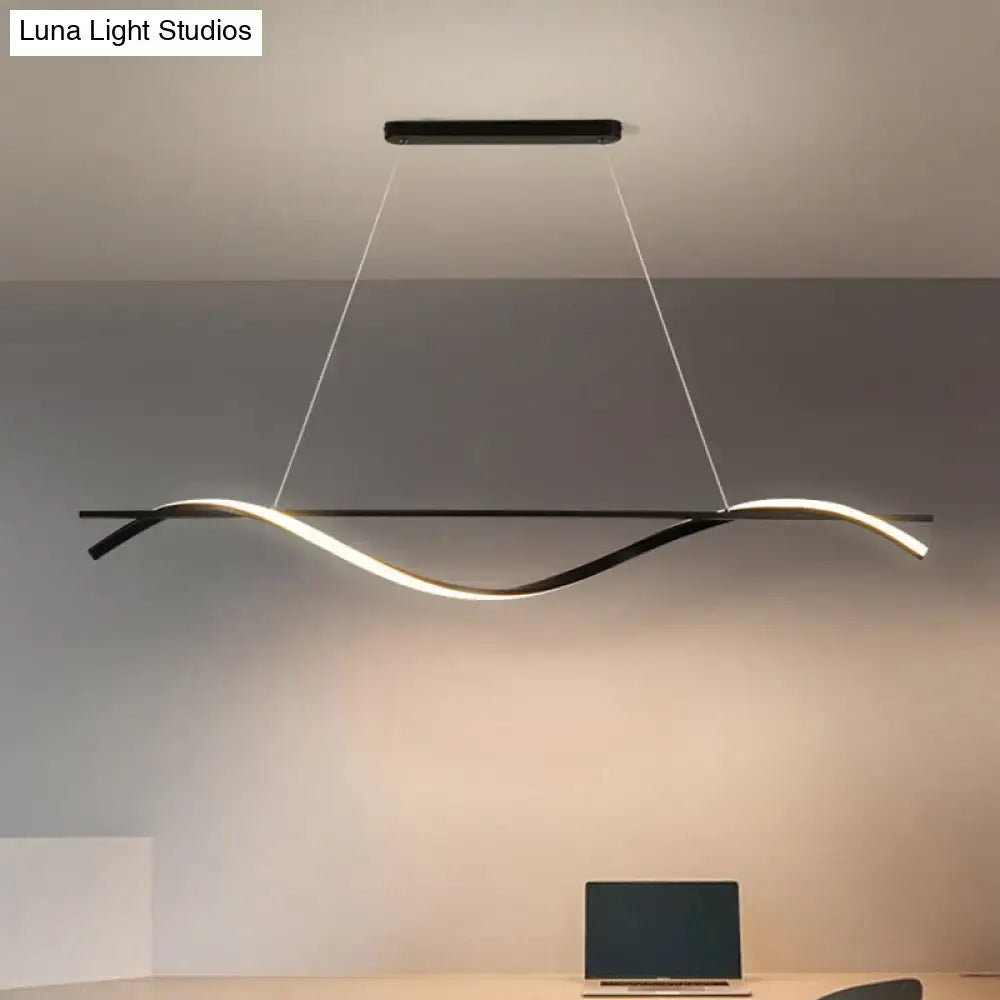 Black Curved LED Pendant