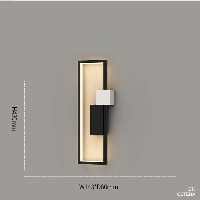 Black Minimalist Wall Lamp with Dimming Feature