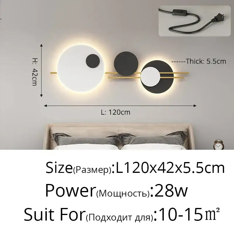 Black Geometric LED Lamp