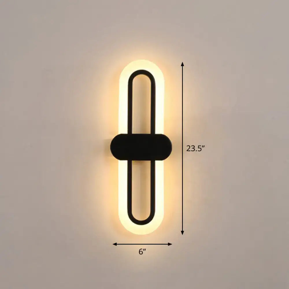 Black Acrylic Oblong Wall Lamp