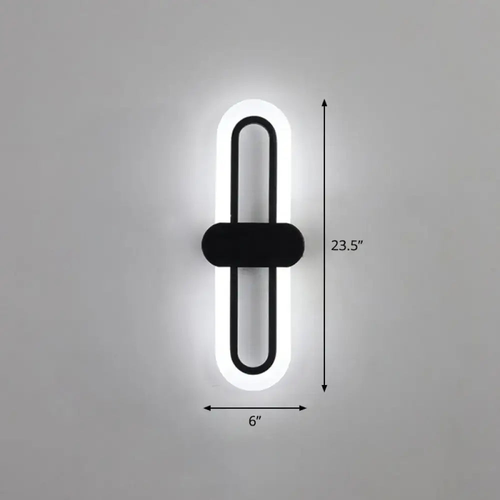 Black Acrylic Oblong Wall Lamp