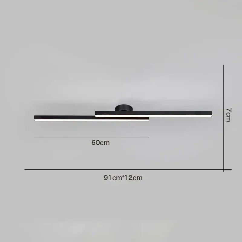 Black Linear 180cm Ceiling Light